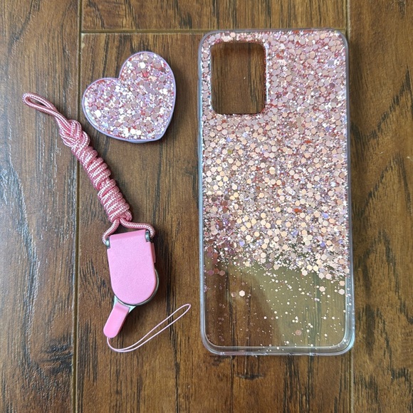 NWT Motorola MOTO G53/G23/G13 Phone Case Heart Pink Sparkly Stand - Picture 3 of 7